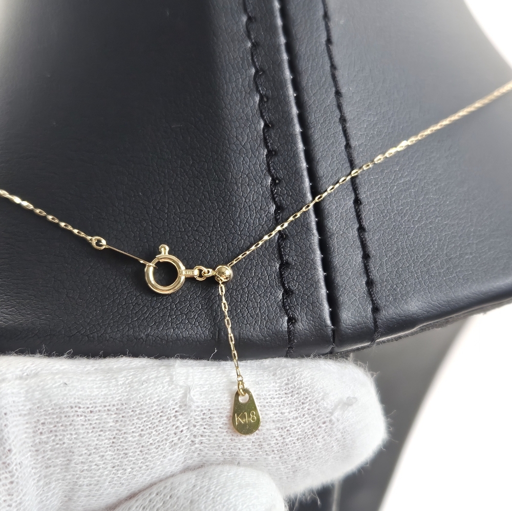 SOLD New Bar Necklace in K18 real Gold Stamped - Picture 4 of 5